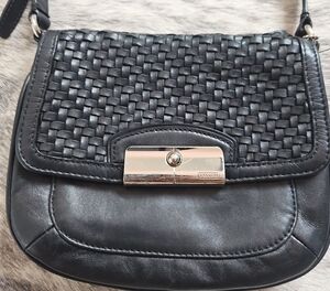 Coach Black Crossbody Bag with Woven Texture